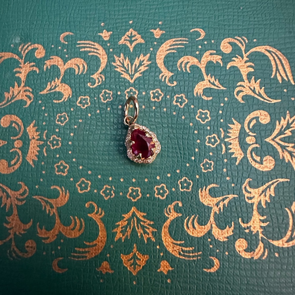 Logan Hollowell Red and Gold Teardrop Necklace